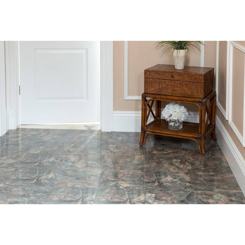 Nexus Self Adhesive Vinyl Floor Tile - 20 Tiles/20 Sq. ft., 12 x 12, Dark Slate Marble