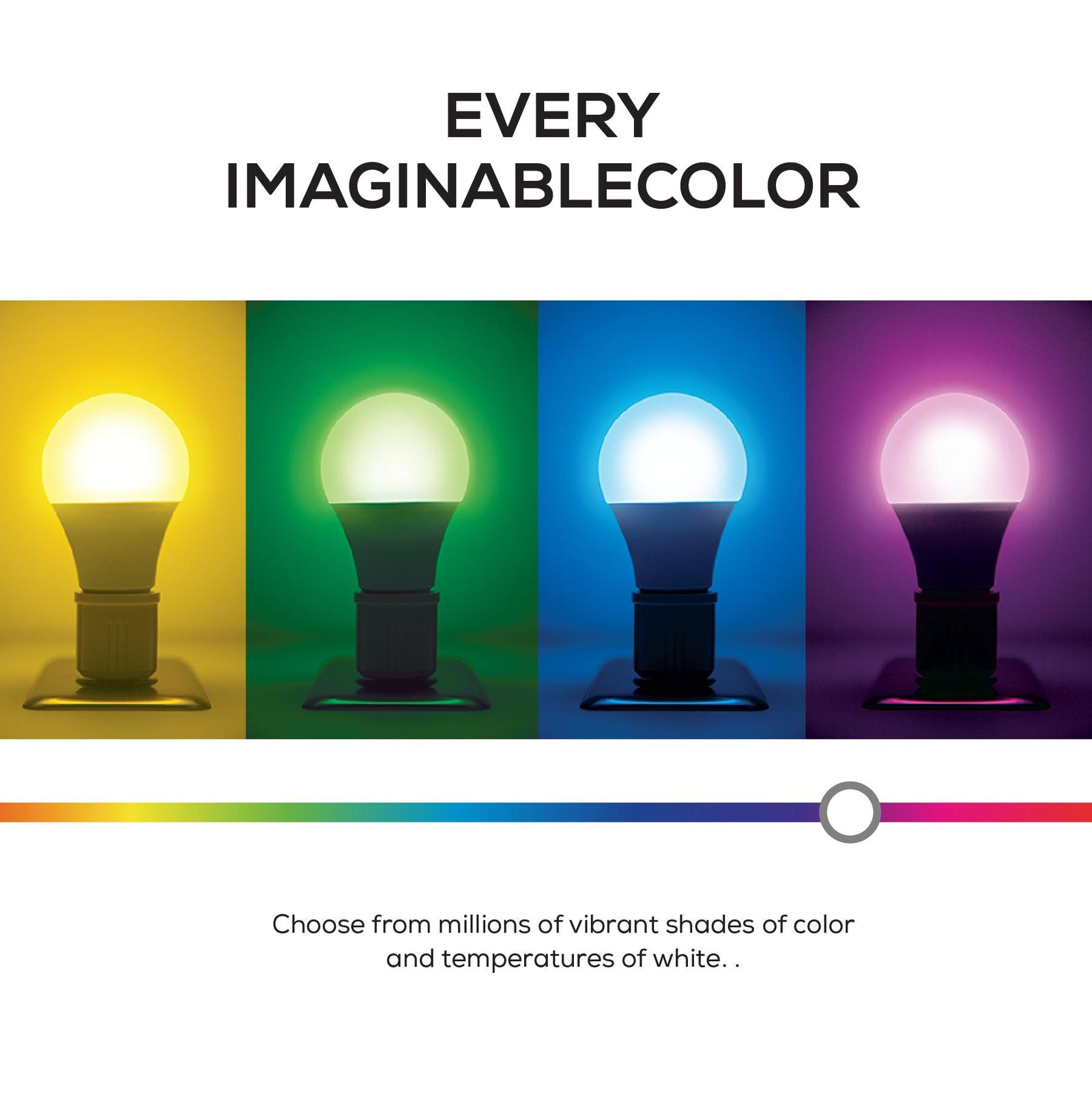 Innovations A21 Smart Multicolor LED Bulb, 75W, Dimmable, 2-Pack